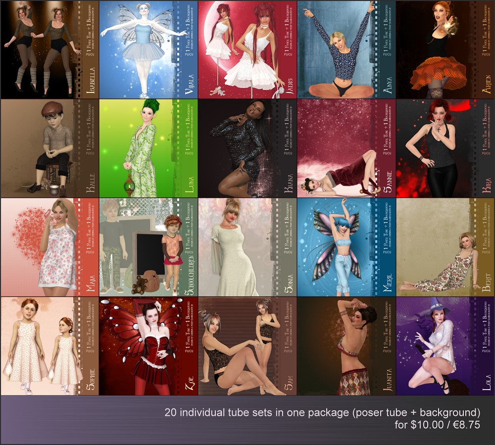 (image for) 20 PoserTube Packs